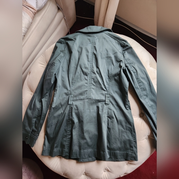 White House Black Market Hunter Green Cotton Jacket sz 4 NWT - Picture 9 of 11